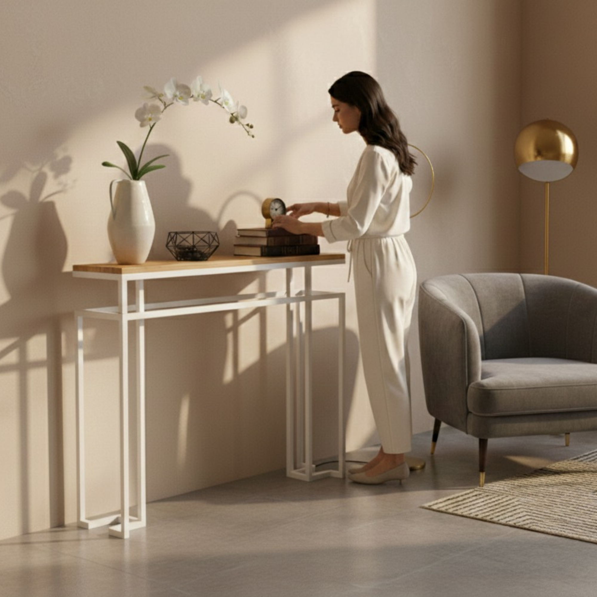 KONSOLA Z DREWNA LITEGO DĄB OLCHA JESION SKD-366